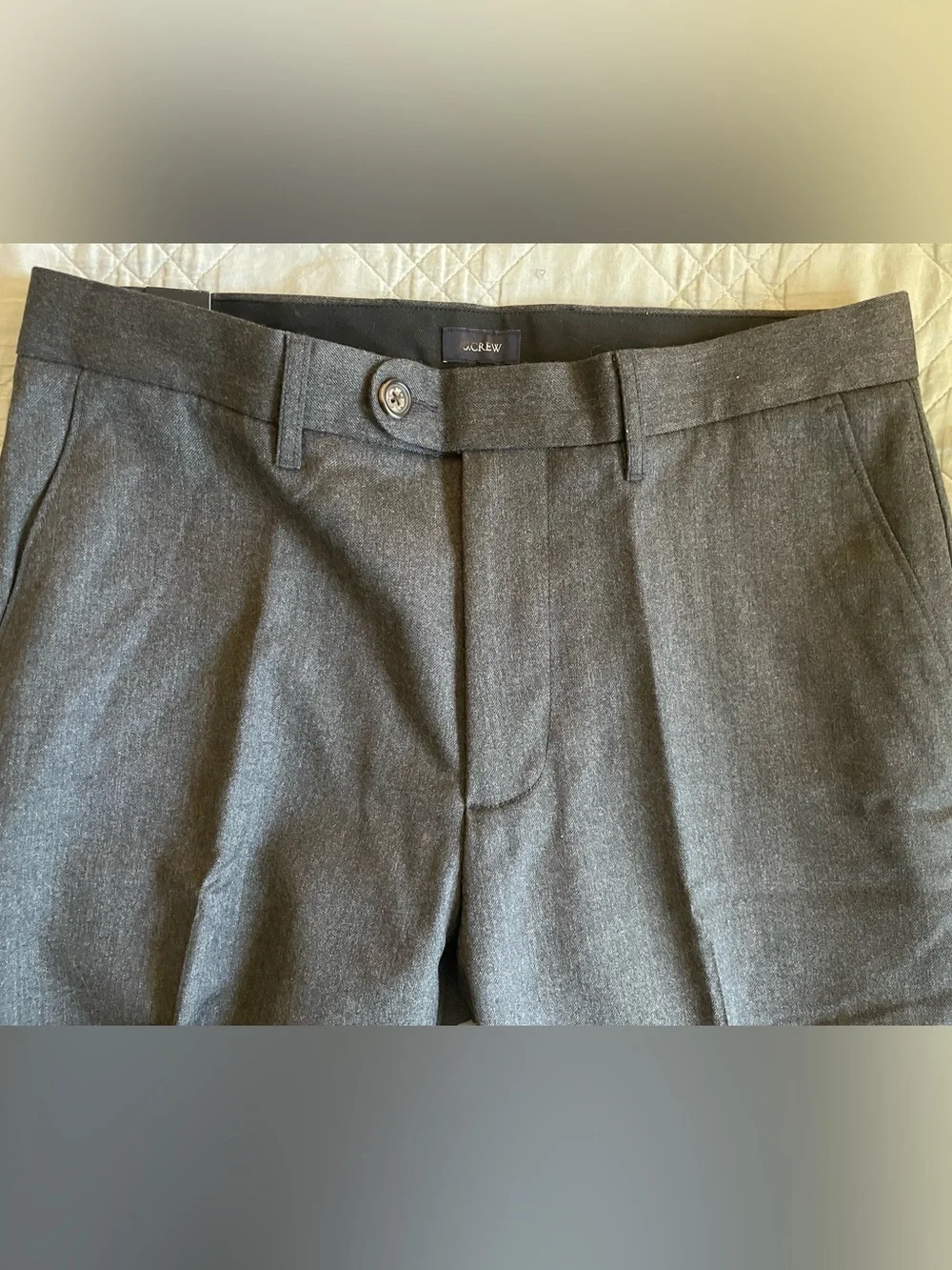 J.CREW Classic creased wool trouser in Heathered Charcoal Size 32 NWT CO452